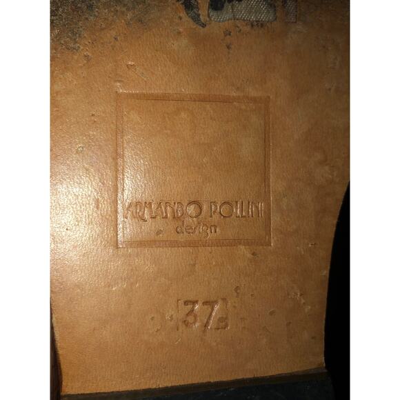 Vintage Armando Pollini cowgirl reptile & suede leather brown boots size 6 (37) - Picture 11 of 12